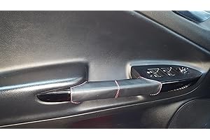 LARTEPELLE rivestimento maniglie interne DX e SX adatte a Giulietta realizzate in vera pelle nera cuciture rosse