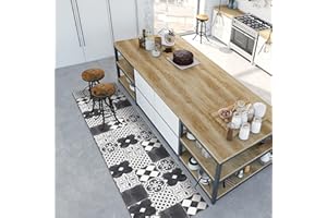 CREARREDA Alfombra de Cocina de Vinilo Antideslizante y Lavable Alfombra de Cocina de Vinilo Alfombra de Cocina Antideslizante y Lavable en Vinilo 100% Made in Italy