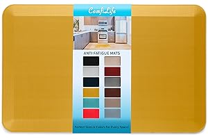 ComfiLife Anti Fatigue Floor Mat – 3/4 Inch Thick Perfect Kitchen Mat, Standing Desk Mat – Comfort at Home, Office, Garage – Durable – Stain Resistant – Non-Slip Bottom (20" x 32", Mustard)