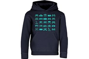 Baddery Kinder Gamer Pullover - Gaming Kapuzenpullover für Jungen - Zocker Pulli
