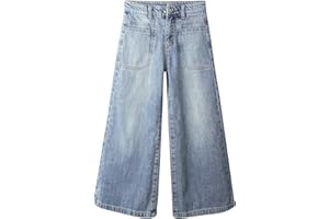 KIDSCOOL SPACE Girls Jeans, 12M-14T Wide-Leg Palazzo Denim Trousers