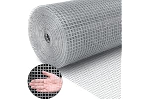 BIGINGJIA Chicken Wire Mesh Roll, Galvanized Welded Metal Garden Mesh Animal Fencing Ideal for Chicken Coop Rabbit Netting Fence Garden&Plant Protection Rust Hardware Cloth Animal Enclosure 20M x 1M