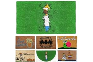 DONATELLA Felpudo Coco Dibujo con Base Antideslizante de PVC - 40x70 cm, Homer Verde