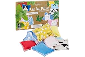 PRETTY KITTY Cat Cushion for Cats: 10 Cat Cushions with Catnip and Valerian in Cat Toy Set - Catnip Cushion for Cats - Valerian Cushion for Cats - Toy Cat Toys