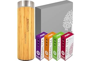 ‎AMAPODO amapodo Zestaw do herbaty – różne rodzaje herbaty i butelki do herbaty – zestaw do herbaty prezent dla kobiet – prezent dla osób pijących herbatę – prezenty dla mężczyzn – zestaw na prezent na herbatę