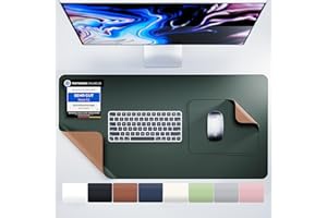 MYMIND® Tappetino Scrivania Sottomano Scrivania Set di 2 verde 80x40 - Qualità Premium con Mouse Pad extra - Sughero naturale amico dell'ambiente - Laptop Office Desk Pad - Doppia Facciata 800x400