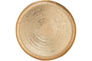 BUTLERS Dekoteller aus Metall - Goldene Metallschale aus Aluminium (Ø 38 cm) - Rundes Deko-Tablett GOLDEN Star geeignet als Platzteller, zur Aufbewahrung und Dekoration