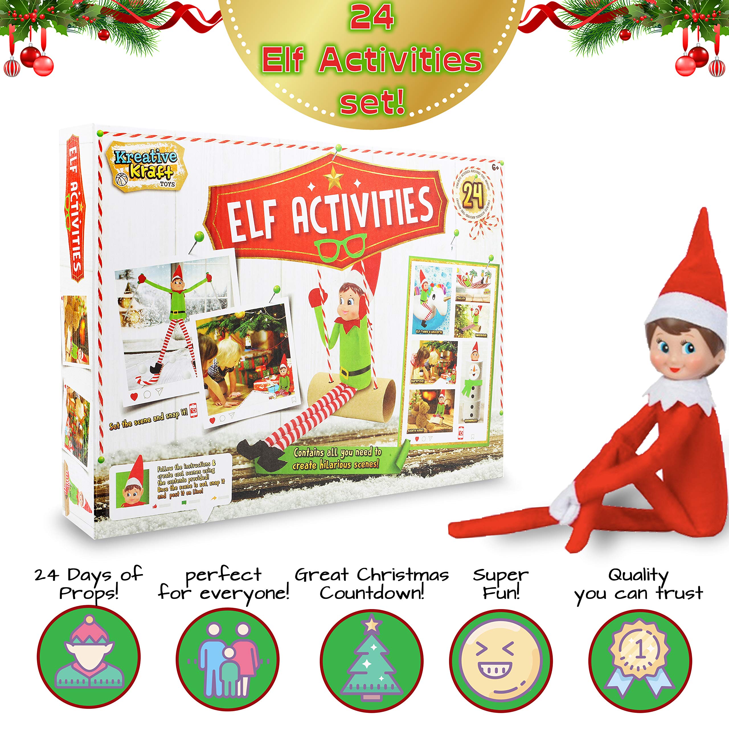 Immagini Elfi Di Natale.Kreativekraft Elfo Birichino 24 Attivita Divertenti Calendario Avvento Per Bambini Elfo Di Natale Compra Al Prezzo Migliore