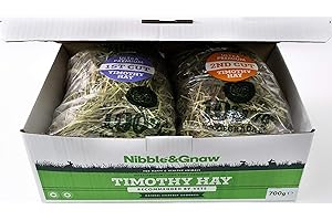 Nibble&Gnaw Timothy Hay Try Me Box 0.7Kg | Fresh, Green, Dust-Free, Long-Stem, Sun-Dried Feeding Hay | Rabbits, Guinea Pigs, Hamsters | First & Second Cut | 100% Natural Food