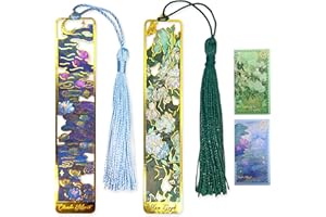 FZSECRIU Marca de página, 2 Pack Marca Página Metal, Marca de Página Originales, Marca De Página Pintados Estilo Vintage-Gran Regalo Para Amigos, Familia, Maestros