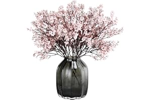 JAKY-Global Babys Atem Stoff Tuch künstliche Blumen 6 Bundle europäischen gefälschte Seidenpflanzen Dekoration Hochzeit Party Dekoration Sträuße Real Touch DIY Home Garden (Fall Pink-6pcs)