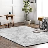 nuLOOM Loni Solid Makinede Yıkanabilir Shag Accent Kilim, 2x3, A&ccedil;ık Gri