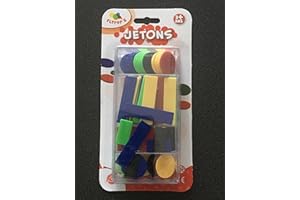 Equilibre et Aventure Jetons x 100 pour Poker, belote, rami, Tarot, Nain Jaune. : 1 Boite de 100 jetons en Plastique en 4 Couleurs