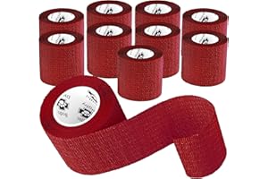 Bodhi & Digby Bande Strapping - Bandage autoadhésif ultra adhérent. 10 rouleaux rouges de 5cm x 4,50m. Parfait bandes pour strapping pour une utilisation sur les humains comme strapping cheville