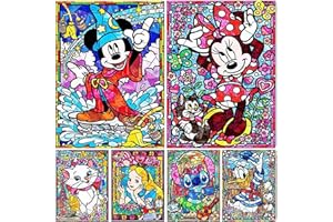 LPPR 6 Pack DIY Diamond Art Kits for Adults and Beginner, 5D Cartoon Diamond Painting Kits-Full Round Diamond Dots, Anime Gems Painting Art and Craft for Home Wall Decor Gift (12 * 16inch)