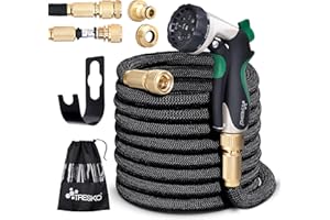 TRESKO® Elastyczny i rozciągliwy wąż ogrodowy | Rozszerzalny o długości 7,5 m | z 3 lateksowymi końcówkami | Chowany wąż ogrodowy