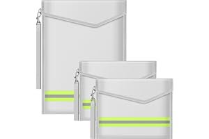 ImnBest 3 Stück Feuerfeste und wasserdichte Tasche, Feuerfeste Brieftasche Aktentasche für A4 Dokumentetasches, Passport Geld Wertsachen (silbrig)