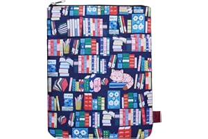 LParkin Copertina per gli amanti dei libri, copertina per libri in tessuto lavabile, copertina per libri con cerniera, misura M, 27,9 x 22,6 cm