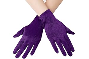 EORUBE 1920s Handschuhe für Damen Handgelenklange Kurze Satin Handschuhe Party Kostüm Handschuhe