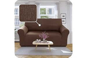 Deconovo Copridivano 2 Posti Elasticizzato con Braccioli, Antigraffio per Gatto, Universale Antiscivolo, Protezione Divano Lavabile Facile da Pulire, Cioccolato