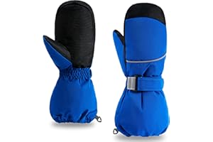 ThxToms Guanti da sci per bambini, guanti invernali da -15 °C, antivento, impermeabili, caldi, Oxford ispessito e freddo, per sport all'aria aperta, snowboard, sci, ragazzi e ragazze, per 4-13 anni