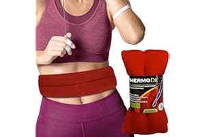 Wheat Bags Microwavable Heat Pack - Body Wrap Microwave Heat Pad with UK Cleaned Wheat & Lavender Scent for Body Discomfort - Back, Shoulder, Stomach & Neck Heat Pad by ThermoDR - Red