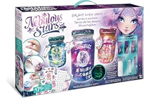 Kit Créatif Jarres à Souhaits Nebulia Nebulous Stars - avec Poudre Pailletée, rubans et Peinture Phosphorescente - Atelier Loisir Créatif et Activité Manuelle pour Enfant à partir de 7 ans