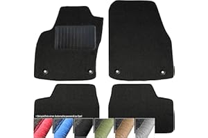 moto-MOLTICO Fußmatten Auto - Velours Autoteppiche passend für Opel Mokka (2012-2019) - 4-teiliges Set - Schwarze Automatten mit Schwarzen Ziernähten