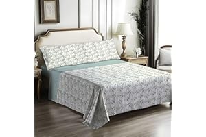 IN NICE Juego de Sabanas 3 Piezas 135x200 - Poliéster Microfibra - Sábana Bajera, Sábana Plana y 1 Funda de Almohada(Cama 135, BENALI Verde)