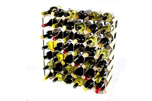Cranville wine racks Madera de Pino 42 Botella clásico y Metal autoensamblaje Estante del Vino galvanizado