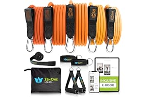 ‎ZENONE SPORTS ZenOne Sports Resistance Fitness Bands - robuste Fitnessbänder - 5 Widerstandsbänder - Home Workout Expander-Set - Sport-Gummiband