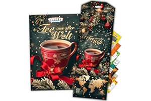 SWEETS AUS ALLER WELT Deine Tee Weltreise mit 24 Tees aus aller Welt - Tee Adventskalender - Inklusive Herkunftsgeschichte zu allen Tees - Weihnachtskalender 2025 mit Früchtetee, Kräutertee, Gewürztee & mehr (XL)