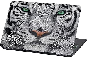 FINEST FOLIA Laptop Foil protection Cover adhesive film notebook sticker self-adhesive vinyl skin sticker (17 Inches, LP41 White Tiger)