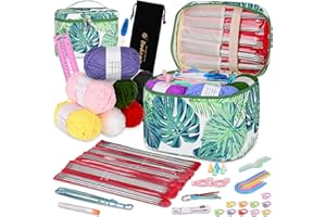 Coopay Stricknadeln Set, 55 Stück Edelstahl Doppelspitzen Stricknadel Set mit Wolle, Strickzubehör und Tasche, 20 cm Nadelspiel 2,0-6,5 mm Stricknadeln für Socken, Reichlich Stricknadeln Set Geschenk