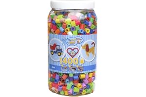 Hama Perlen Happy Price Toys Maxi 8544 Boîte de 1400 perles à repasser Super Mix toutes les 22 couleurs (mélange pastel fluo 43 unis)