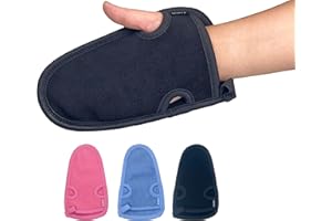 Bvanzo Exfoliating Glove for Dead Skin and Fake Tan Remover - Exfoliating Mitt for Shower Exfoliating Gloves to Refresh your Skin and Body - Exfoliator for Skin Cleansing (Black)