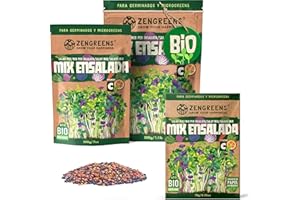 ZenGreens® - Mezcla de semillas de Ensalada eco - Elija entre 10, 200g y 500g - Ensalada Mix de semillas germinadas - Mezcla de semillas germinadas para ensaladas - microgreens