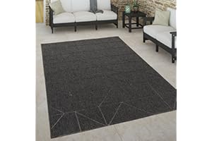 ‎PACO HOME Paco Home Outdoor Teppich wetterfest Skandinavisch für Terrasse, Balkon & Garten pflegeleicht & robust Modernes Design Indoor & Outdoor geeignet, Grösse:80x150 cm, Farbe:Anthrazit