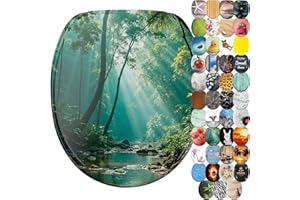 Sanilo Abattant WC frein de chute, Grande sélection de lunettes de toilette avec abaissement automatique, Fixation facile (Rainforest)