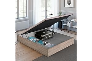 ROYAL SLEEP Canapé Abatible de Madera | 150x190 | Montaje y Retirada de Usado Incluido | Gran Capacidad | Tapa 3D Transpirable | 32 cm | Color Natural | Space Bed