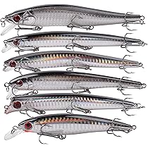 Set Esche Artificiali Wobbler - 5/10 Minnow Galleggianti Da 18cm Per Pesca Predatoria