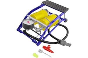 Goodyear by Vivo © Single/Double Barrel Cylinder Tyre Foot Pump Air Inflator Car Van Bicycle Bike Air Bed Football Inflatable