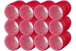 ‎PONIK'S PROFESSIONAL PONIK’S PROFESSIONAL Haarrollen 36mm Set 12 Stück – Lockenwickler Mittelgroß Für Voluminöse Locken Ohne Hitze – Haarwickler Groß Für Heatless Curls Und Blowout Effekt, Rot