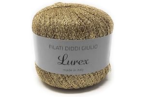Chicca Borse Gomitolo Lurex spiralato lamè FDG Alta qualità Made in Italy Vari Colori per Uncinetto, Pietre Cristalli (Oro)