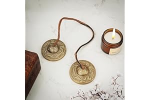 Ajuny Tibetan Tingsha Cymbals Bells Buddhist Meditation Yoga Bell Embossed With Dragons Manjira Musical Instrument Spiritual Gift