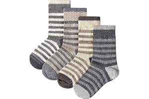 ‎NORMANI normani 4 Paar Kinder Alpaka-Socken perfekte Passform, wärmeschutz, atmungsaktiv, angenehmes Tragegefühl