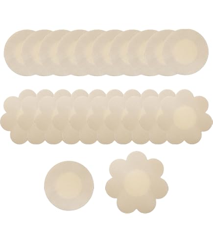 Cache-tétons Silicone Rovtop 4 Paires | Auto-adhésif Invisible | Formes Rondes/Cœur/Pétale | Réutilisable