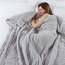 Mela Aeyla Weighted Blanket for Adults | Weighted Anxiety Blanket For  Better Sleep Adult Weighted Blanket Glass Pellets | 100% Cotton Bottom |  Large Grey Blanket 135 x 190cm | 9 KG : Amazon.co.uk: Home u0026 Kitchen