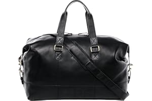 SID & VAIN Torba podróżna Holdall Yale, duża torba marynarska, prawdziwa skóra weekendowa sportowa torba, damska i męska, Czarny, Unisex-Adults