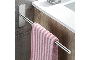 OETAMS Porta Asciugamani Bagno da Parete Portasciugamani con un Braccio Portaasciugamano da Cucina Adesivo, Porta Salviette in Acciaio Inox, Senza Forare Argento